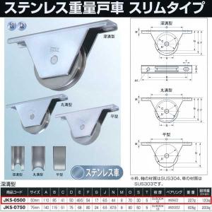 ヨコヅナ ステンレス重量戸車 スリムタイプ 深溝型 JKS-0500 50mm 1個｜interiortool