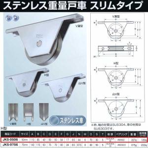 ヨコヅナ ステンレス重量戸車 スリムタイプ H型 JKS-0506 50mm 1個｜interiortool