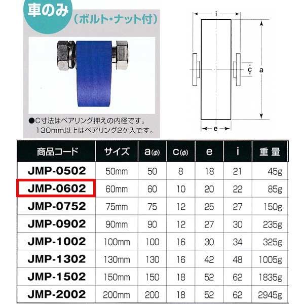 ヨコヅナ MC防音 重量戸車 車のみ ステンレス 平型 JMP-0602 60mm 1個