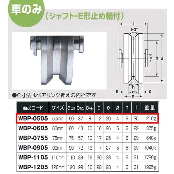ヨコヅナ ロタ・ステンレス 重量戸車 車のみ ステンレス枠 V型 WBP-0505 50mm 1個