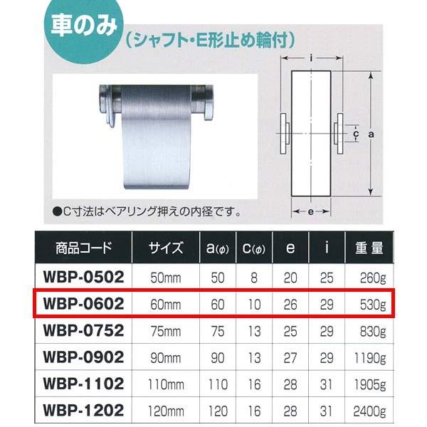 ヨコヅナ ロタ・ステンレス 重量戸車 車のみ ステンレス枠 平型 WBP-0602 60mm 1個