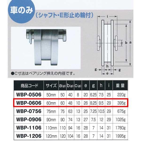 ヨコヅナ ロタ・ステンレス 重量戸車 車のみ ステンレス枠 H型 WBP-0606 60mm 1個