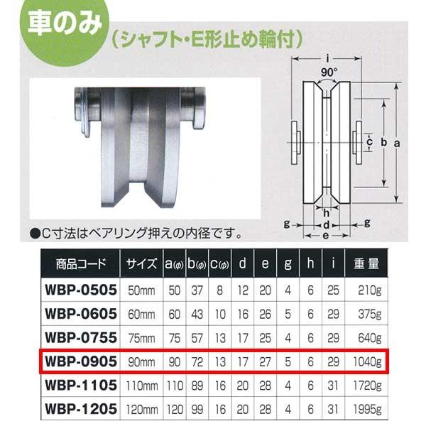 ヨコヅナ ロタ・ステンレス 重量戸車 車のみ ステンレス枠 V型 WBP-0905 90mm 1個