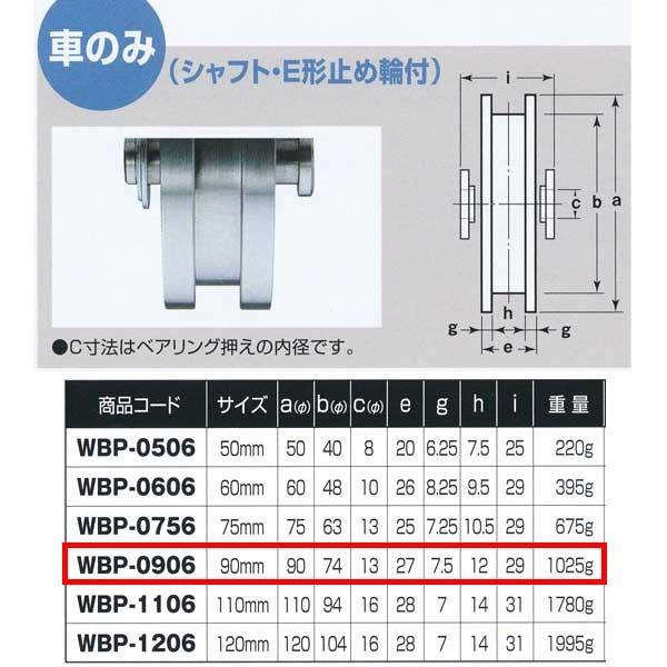 ヨコヅナ ロタ・ステンレス 重量戸車 車のみ ステンレス枠 H型 WBP-0906 90mm 1個