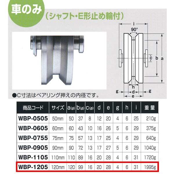 ヨコヅナ ロタ・ステンレス 重量戸車 車のみ ステンレス枠 V型 WBP-1205 120mm 1個