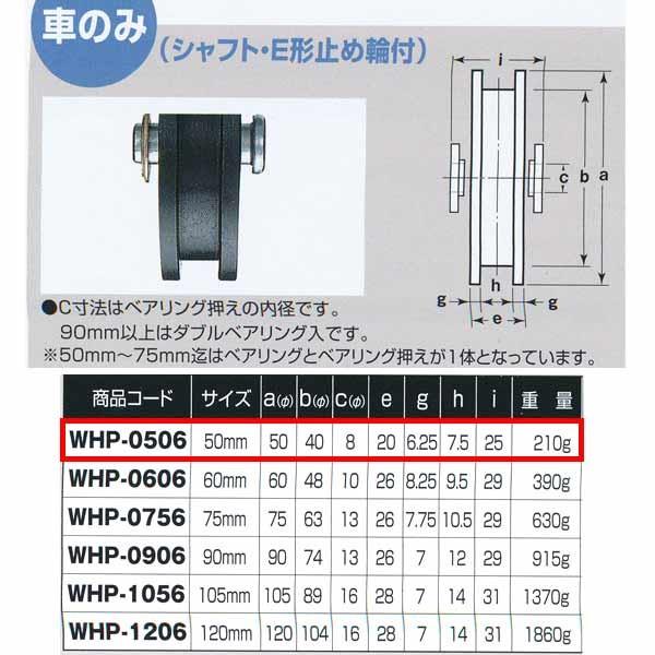 ヨコヅナ ロタ・鉄 重量戸車 車のみ 鉄枠 H型 WHP-0506 50mm 1個
