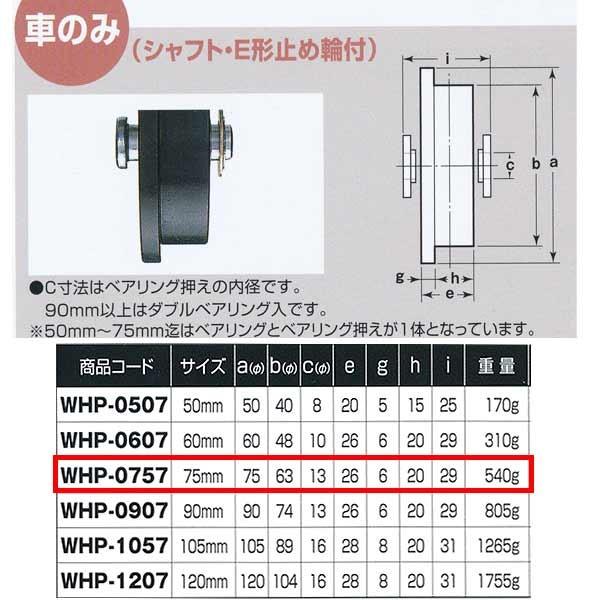 ヨコヅナ ロタ・鉄 重量戸車 車のみ 鉄枠 トロ車型 WHP-0757 75mm 1個
