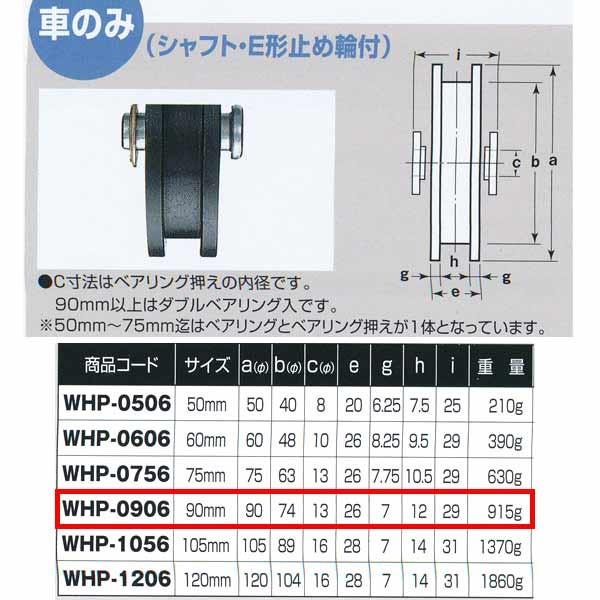 ヨコヅナ ロタ・鉄 重量戸車 車のみ 鉄枠 H型 WHP-0906 90mm 1個