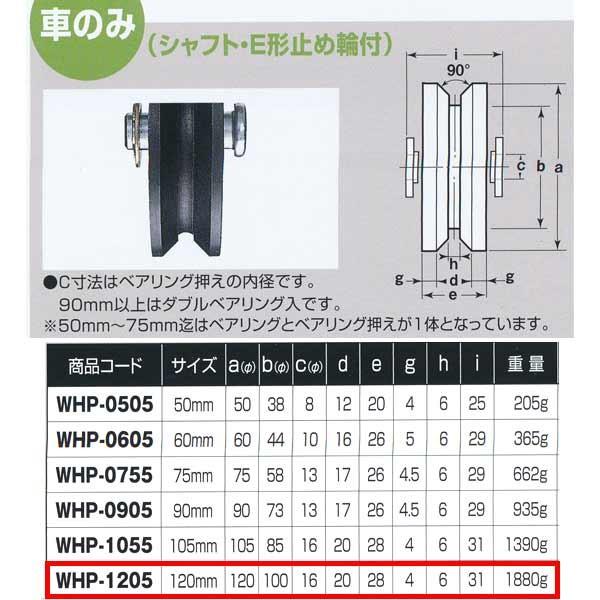ヨコヅナ ロタ・鉄 重量戸車 車のみ 鉄枠 V型 WHP-1205 120mm 1個