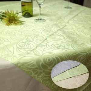 テーブルクロス　撥水 バラのデザイン　サイズ約140×245cm　6人掛けのテーブルサイズにおすすめ｜interiorzakka