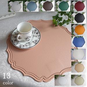 ランチョンマット　北欧　マカロン　サイズ約35cm円形（変形）
