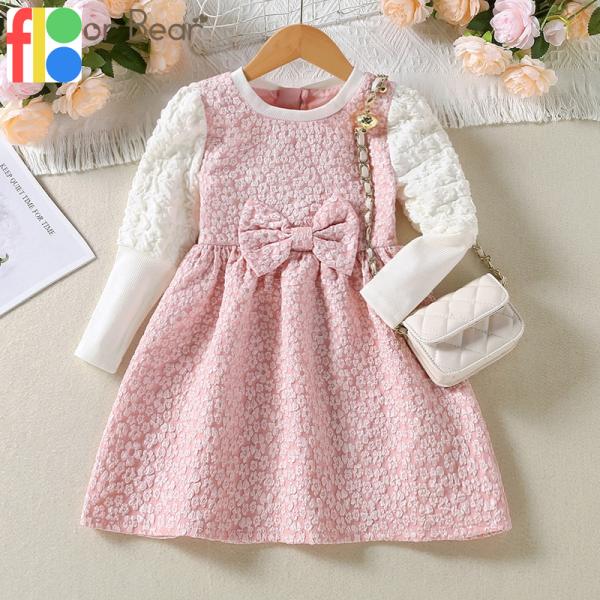 【予約商品】女の子 ワンピース 子供  長袖 フォーマルワンピース 女の子 日常服 入学式 女の子 ...