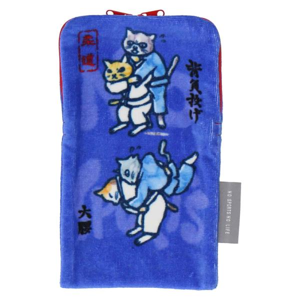 NO SPORTS NO LIFE タオルポーチ 柔道 スポーツ ポーチ 猫 ネコ プレゼント ギフ...