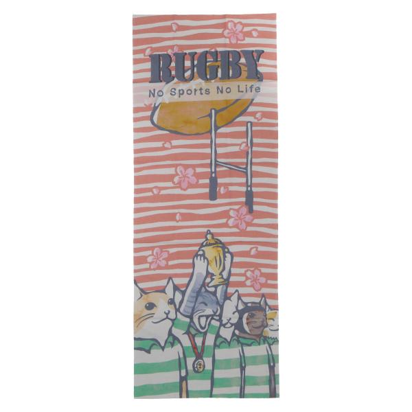NO SPORTS NO LIFE 手ぬぐい ラグビー スポーツ タオル 猫 ネコ プレゼント ギフ...