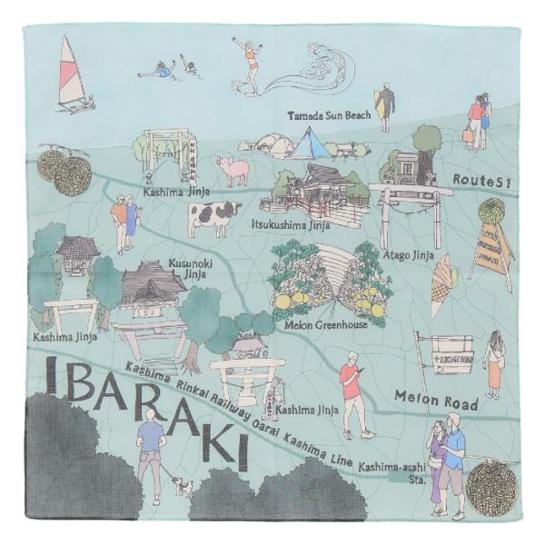プリントハンカチ ギフト 47 Japan Rediscovery プリントハンカチ 茨城 メロン