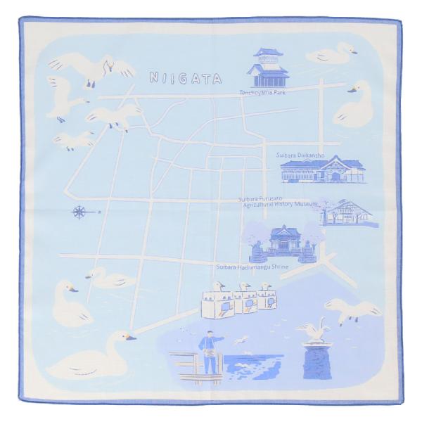 プリントハンカチ ギフト 47 Japan Rediscovery プリントハンカチ 新潟 白鳥