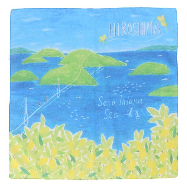 プリントハンカチ ギフト 47 Japan Rediscovery プリントハンカチ 広島 レモン