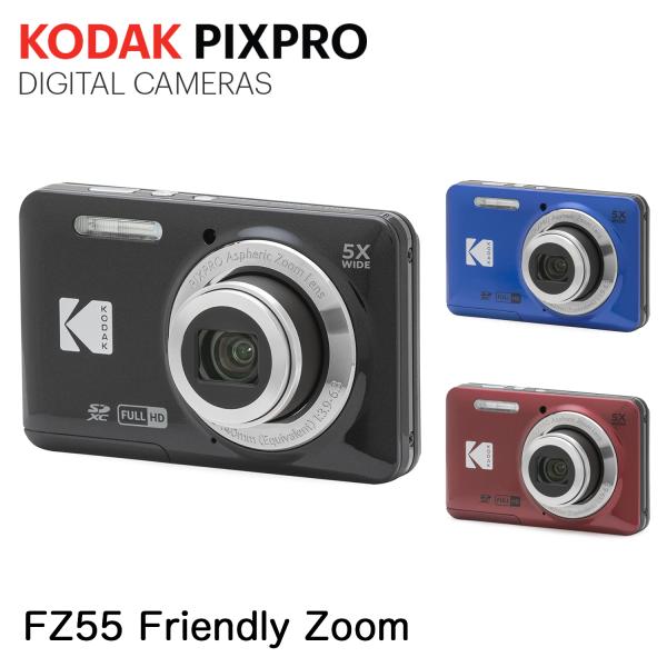 KODAK PIXPRO FZ55 16MP デジタルカメラ 光学5倍ズーム 広角 28mm 2.7...