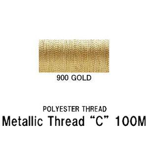 メタリックスレッド "C" 100M ポリエステルス ガイドスレッド 太い糸 100ｍ ゴールド 金...