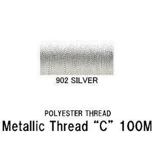 メタリックスレッド "C" 100M ポリエステルス ガイドスレッド 太い糸 100ｍ シルバー 銀...