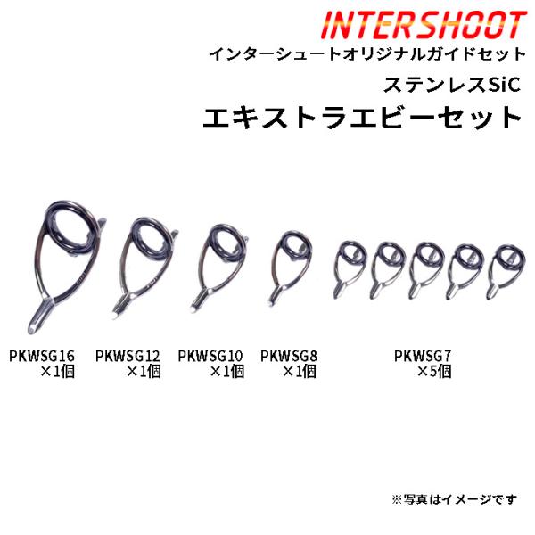 エキストラヘビーガイドセットKWタイプ ステンレスSiC PKWSG169-IS ベイトキャスト P...