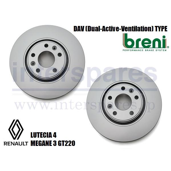 ルノー　ルーテシア4 RS 型式 RM5M BRENI製 フロント ブレーキローター 左右セット　4...