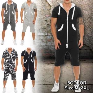 ジャージ メンズ 夏 セットアップ スウェット オールインワン