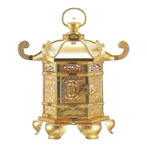 みこし屋根六角燈篭 一対 1尺 灯篭 灯籠 燈...の詳細画像1