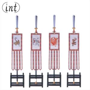 四神旗一式 4本一組 40×115cm 総高230cm 本絹裏付仕立 神具 祭具 祭事 神社 寺院 寺社仏閣