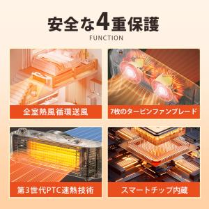 セラミックヒーター 小型 速暖 省エネ おしゃ...の詳細画像3