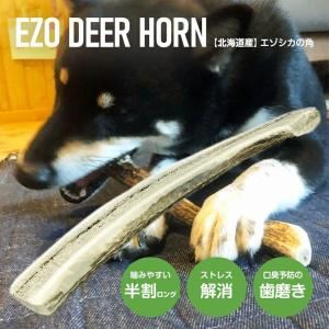 鹿角 半割 約20cm(ロング) 小型犬 中型犬 用 ペット 北海道産 エゾシカ 犬のおもちゃ 送料無料 誕生日 プレゼント しつけ いたずら防止 おやつ
