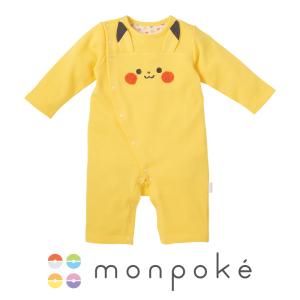 ポケモン フリースロンパース ベージュ ~95cm Pokemon（ポケモン） 爆買 モンポケ 綿100％ ロンパース レイヤード調