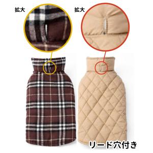 犬 犬服 冬 (リバーシブル チェック柄 コー...の詳細画像5