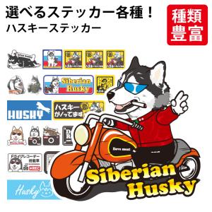 選べる （ ステッカー ハスキー ） シベリアンハスキー 犬 いぬ イヌ オリジナル グッズ 雑貨 ペット 車 カーステッカー 犬屋 いぬや inuya かわいい 可愛い｜inuya