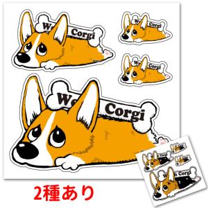ステッカー （ 「カラー」 くたいぬ ） コーギー シール 犬 中型犬 犬屋 いぬや
