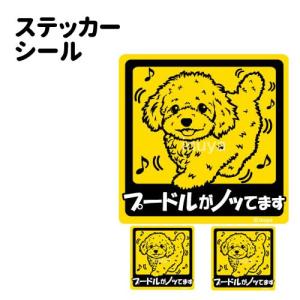 ステッカー （ ノッてます 正方形 セット 大1枚小2枚 ） トイプードル 超小型犬 車 犬屋 いぬや
