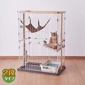 【ナチュラルな木のぬくもり】ウッドワンサークル CAT (キャット) ワイドドア　2段タイプ