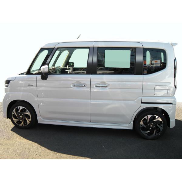 ＭＫ９４Ｓ　スペーシア　ステンレス　ドアモール　送料無料　鏡面ＨＹＰＥＲ　ブラック　カーパーツ