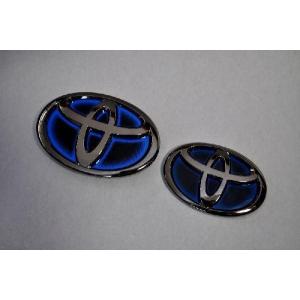 カラー　エンブレム　送料無料　ＮＨＰ１０系　アクア　前期/後期　フロント／リアＴマーク　ブラック２点セット　純正　メッキ