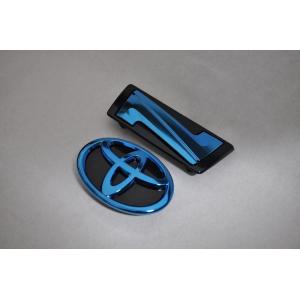 カラー　エンブレム　送料無料　ＺＲＲ８０系　ノア　ブルー　２点　カーパーツ　純正　メッキ