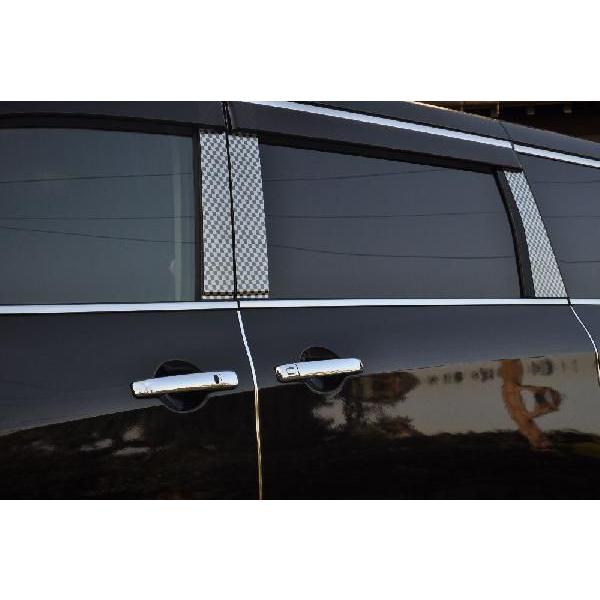 ファサネイトピラー　市松模様風ＳＰ　ＺＲＲ/ＺＷＲ８０　ヴォクシー　８Ｐ　鏡面ＨＹＰＥＲ　カーパーツ