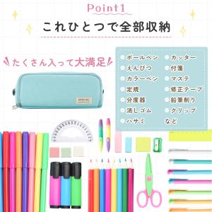 筆箱 両面開き ペンケース 収納 おしゃれ ポ...の詳細画像2