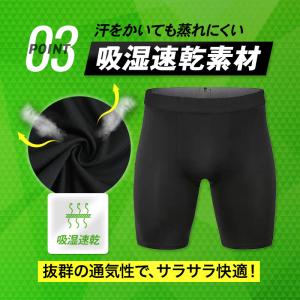 スポーツタイツ ショート ハーフ コンプレッシ...の詳細画像5