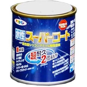 アサヒペン ペンキ 水性スーパーコート 水性多用途 赤 1/12L