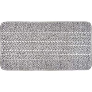 オカOKA 優踏生 洗いやすいキッチンマット ヘリンボン 約45cm×90cm グレー すべらない 日本製 北欧