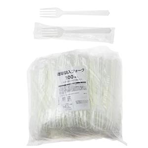 ストリックスデザイン 使い捨てフォーク 透明袋入り フォーク 100本 アイボリー 16.5cm 日本製 業務用 大容量 個包装 袋入り 衛生的
