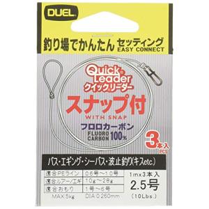 DUELデュエル フロロライン 2.5号 クイックリーダー 2.5号 スナップ付き クリアー H2534