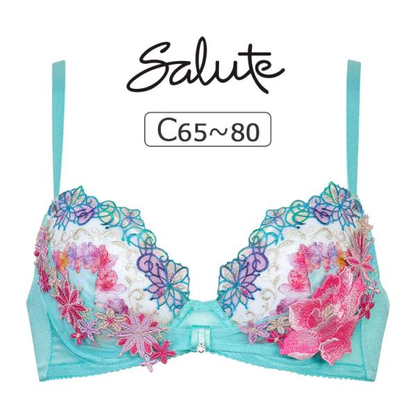ワコール サルート 50G ブラジャー単品 リボンブラ Cカップ アンダー65/70/75/80cm...