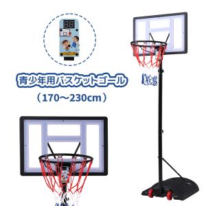 バスケットボール ゴール バスケットゴール 屋内外  170~230cm 高さ5段調節 家庭用 ミニバス対応 移動可 ミニバス 子供 大人 1年保証｜iofficejp