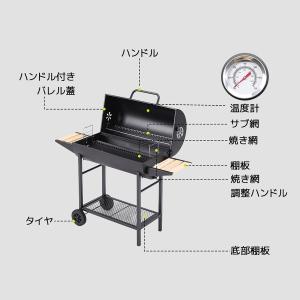 バレル式バーベキューコンロ 温度計で検温可能 ...の詳細画像2